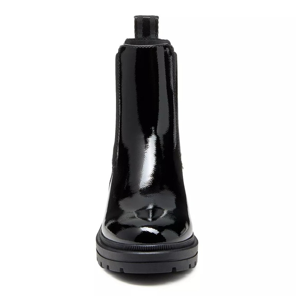 Black Patent Leather Chelsea Boots